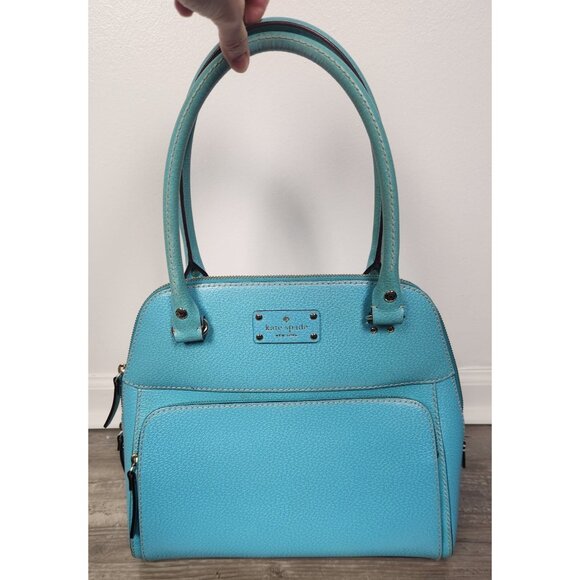 Kate Spade Maeda Wellesley Windsor Rolled Top Handle Satchel In Turquoise - Picture 1 of 9